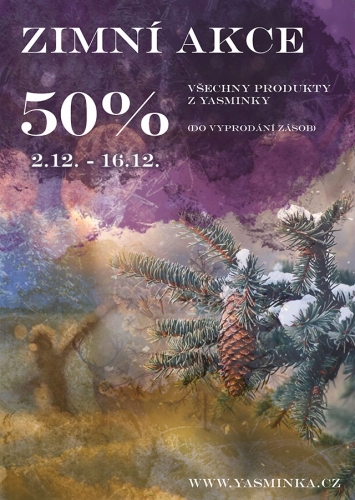 Zimní akce - 50% na všechny produkty Yasminka